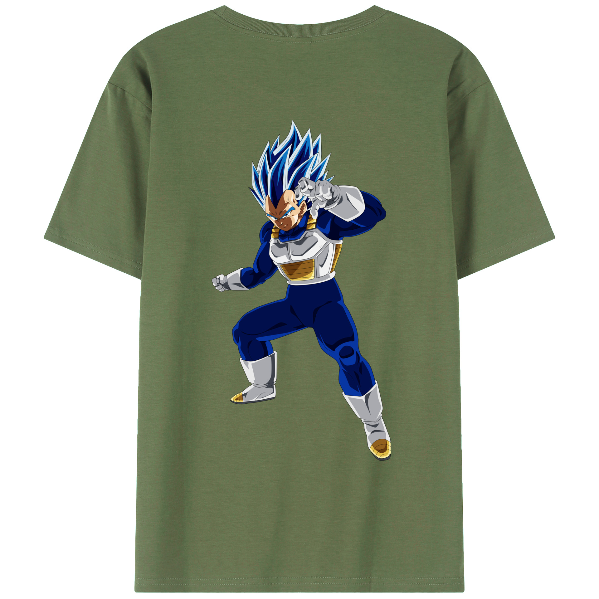 （画像用） ドラゴンボール ベジータ四世（Bejīta Yonsei）DRAGON BALL Vegeta IV 綿100％ メンズ半袖Tシャツ（バックプリント） 通気性